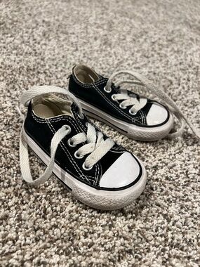 Converse Black and White Kids Low-Top Canvas Sneakers